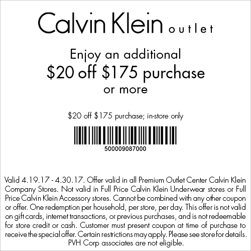 Apr 22, 2017 - Amazing savings at Calvin Klein Outlets - Premium ...